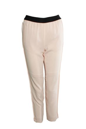 Maje Pink praline pantalon with black waist belt