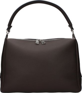 Fendi Uomos Borsa A Tracolla In Pelle Marrone/Cioccolato