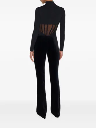 Elisabetta Franchi Corset-Detail Knit Bodysuit - Black