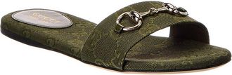 Gucci Horsebit Gg Canvas Sandal