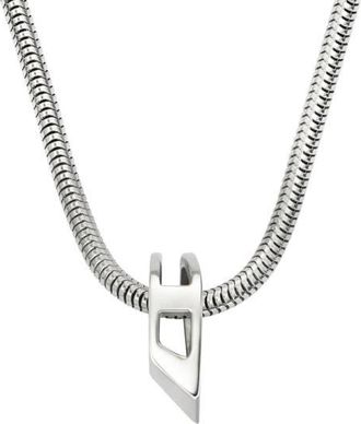 Diesel D Logo Ring Pendant Necklace in Silver at Nordstrom