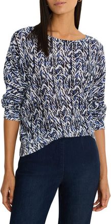 Nic+Zoe Crosshatch Sweater in Indigo Multi at Nordstrom, Size Xx-Large