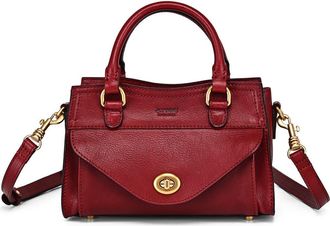 OLD TREND Lockwood Genuine Leather Compact Structured Satchel in Maroon at Nordstrom