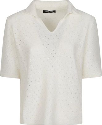 Fabiana Filippi Tops, Dames, Wit, S, Trui met ronde hals