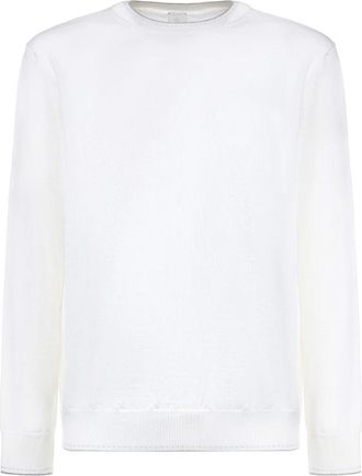 Eleventy Trui met ronde hals - Heren - Ronde hals truien - Wit - L - Wol - Truien & Vesten