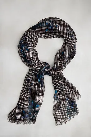 Elizabeth Gillett Gingham Floral Micromodal Scarf
