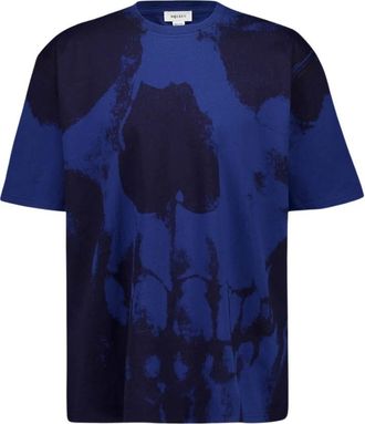 Alexander McQueen Engineered Skull T-Shirt - Heren - T-shirts - Blauw - S - Katoen - Tops