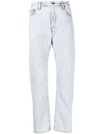 Off-white Jeans met pijlprint - Blauw