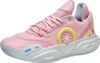 Generic Mens Basketball Shoes Breathable Anti Slip Shock-Absorbing Sports Training Boots Walking Shoes(Pink,4.5 UK)