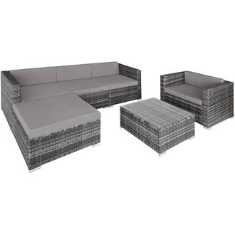TecTake Garden Furniture Set Milan in Grey | Size: Large