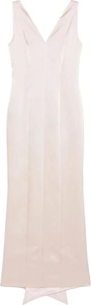 Fely Campo Kleedjes, Dames, Roze, S, Roze V-hals Jurk met Achtersplit