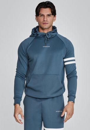 Siksilk Mens Blue Muscle Fit Hoodie XL