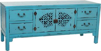 Wanderlust Deco Wanderlust Deco - Mueble Bajo De Madera Azul 120x40x50 Cm