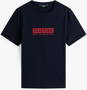 Tommy Hilfiger Mens Hilfiger Logo T-Shirt - Navy - XXL