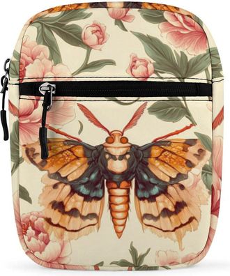 Generic Deaths Head Hawk Moth Crossbody Bag Adjustable Satchel Cute Shoulder Bag Lightweight Sling Bags