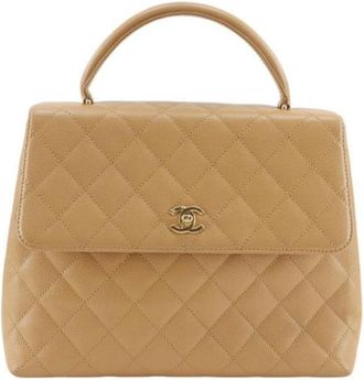 Chanel Pre-owned Matelasse Caviar Skin Handtas - Dames - Vintage Handtas - Beige - ONE Size - Leer - Vintage