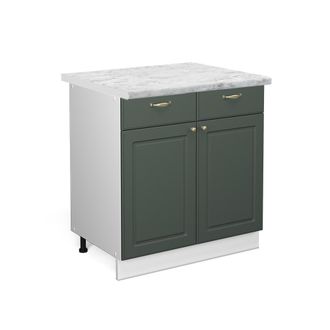 Vicco Mueble Bajo De Cocina Fame-line, Verde Dorado Casa De Campo, 80 Cm, Et M&aacute;rmol