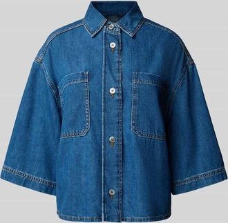 Max Mara Boxy Fit Jeansbluse aus reiner Baumwolle Modell ENZA in Jeansblau, Größe 34