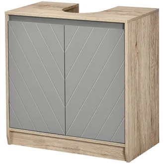 HOMCOM Armadietto Sottolavabo In Mdf 2 Ante 2 Mensole Regolabili 60 X 30 X 60cm - Homcom