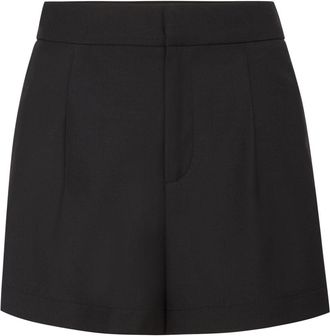 Philipp Plein logo-plaque satin shorts - women - Spandex/Elastane/Virgin Wool/Polyester - M - Black