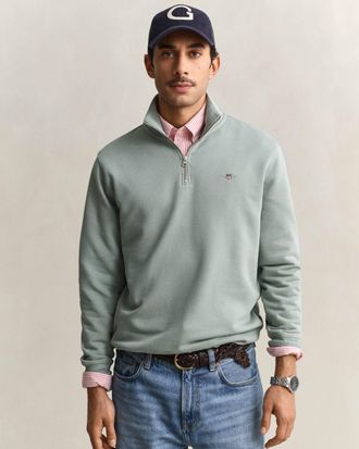 GANT Mens Regular Fit Sweatshirt in Silver Cotton - Size X-Large