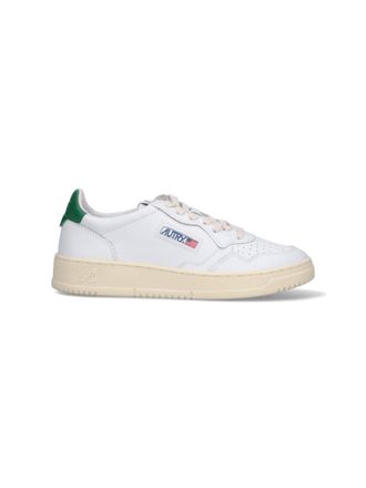Autry Low-Top White Leather Sneakers With Multicolor Embroidery