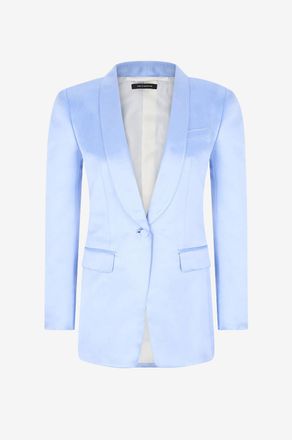 Tom Ford Blazer mit Reverskragen aus Baumwoll- und Seidensatin