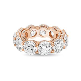 Diana M. Jewels 14kt rose gold 19.00cts Lab-Grown Round Diamond Eternity Band with Micro Pav&eacute;