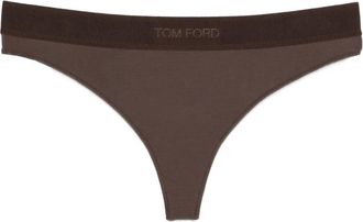 Tom Ford Tanga con banda logo - Marrone