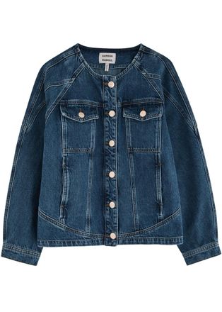 Damson Madder Vanessa Panelled Denim Jacket - Blue - 14 (UK14 / L)