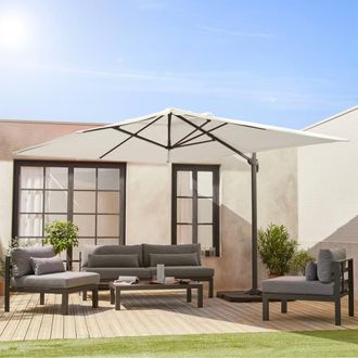 Sweeek 3x4m Rectangular Cantilever Parasol in White