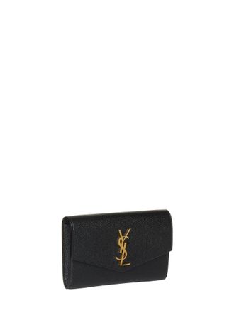 Saint Laurent Womens Leather Chain Wallet Bag Black Calfskin