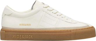 Hide & Jack White Honey Retro Croco-Print Leather Low-Top Sneakers