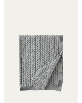 Sofiacashmere Braided Cable-Knit Throw Blanket
