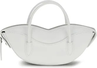 Fiorucci Womens Shoulder Bag Mini Lips White Calf Leather Handbags Hand