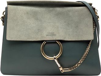 Chlo&eacute; Pre-owned Chloe Medium Calfskin and Suede Faye Crossbody 01185765-5