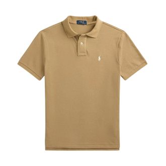 Polo Ralph Lauren Polo Shirts, male, Beige, Size: S Slim Fit Piqu&eacute; Polo