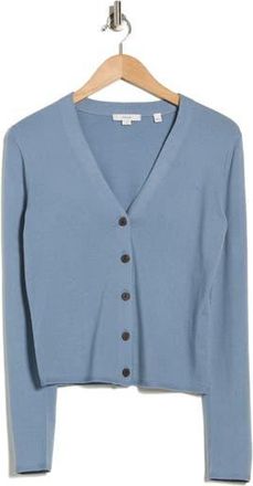 Vince Slim Button Front Wool Bend Cardigan in Lake at Nordstrom Rack, Size X-Large