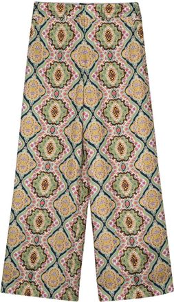 Etro floral wide-leg trousers - women - Silk - 44 - Yellow