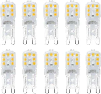 OEM 10 Lampadine Led G9 Da 3w, Equivalenti A Lampadine Alogene Da 33w, Luce Bianca Calda 3000k, Non Dimmerabili, Angolo Del Fascio Luminoso Di 360&deg;