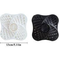 OEM Juego De 4 Coladores De Silicona Blancos Y Negros Para Fregadero, Filtro De Ducha Para Cabello, Protector De Desag&uuml;e, Desag&uuml;e, Ba&ntilde;era Y Lavabo - Crezu