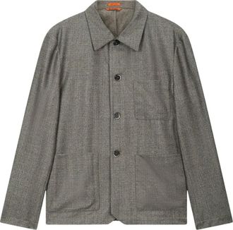 Barena Wollen Overshirt - Heren - Zomerjassen - Grijs - M - Wol - Jassen