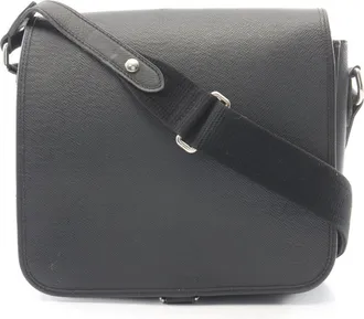 Louis Vuitton Ardoise Black Taiga Leather Handbag Shoulder Bag (Pre-Owned)