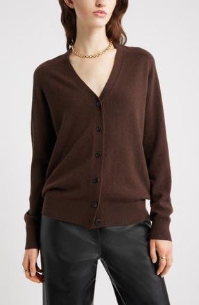 Nordstrom Cashmere V-Neck Cardigan in Brown Coffee at Nordstrom Rack, Size Small