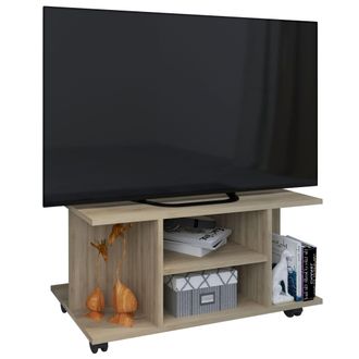 ebuy24 Ebuy24 - Muebles Tv Vcm Lowboard Estante Tv Con Ruedas Dimensiones 40 X An. 80 X P. 40 Cm Muebles Fernseh - Findalo (haya)