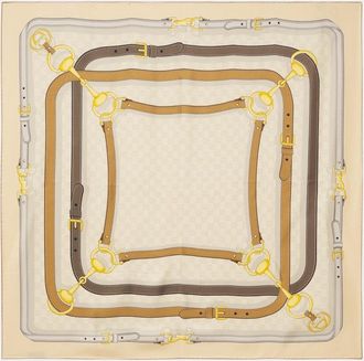 Gucci Sciarpa GG in twill di seta con stampa