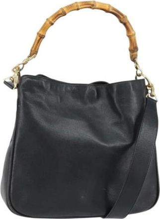 Gucci Pre-owned Shoulder Bags, female, Black, Size: ONE SIZE Pre-owned Leather Shoulder Bag