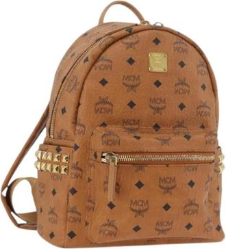 MCM Pre-owned PVC Leren Rugzak - Dames - Vintage Rugzakken - Bruin - ONE Size - Leer - Vintage