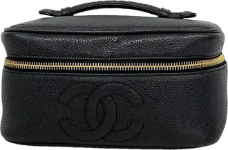 Chanel Black Grained Calfskin Vanity Bag (Pre-Owned)