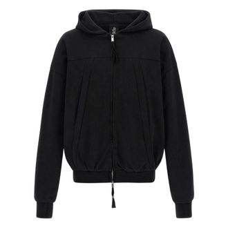 Thom Krom Zip-throughs, male, Black, M, M SJ 689 Hooded Sweat Jacket